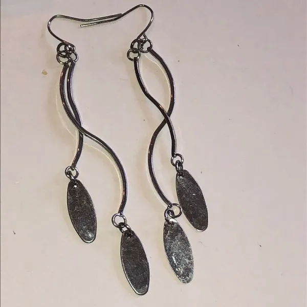 Elegant Silver Tone Boho Dangle Earrings - Image 2