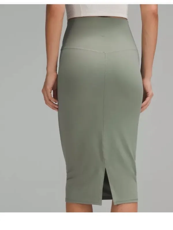 Lululemon Nulu Slim-Fit High-Rise Midi Skirt Green Size 6 2024 Square Dot - Image 2