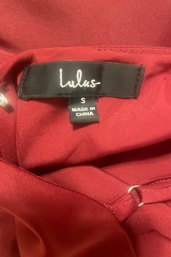Lulus Burgundy Satin Midi Dress - Image 7