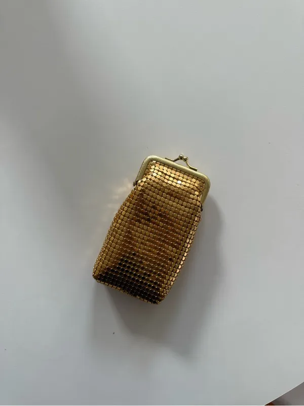 Vintage chainmail Gold Mesh Clutch Wallet - Metallic Evening Bag - Image 2