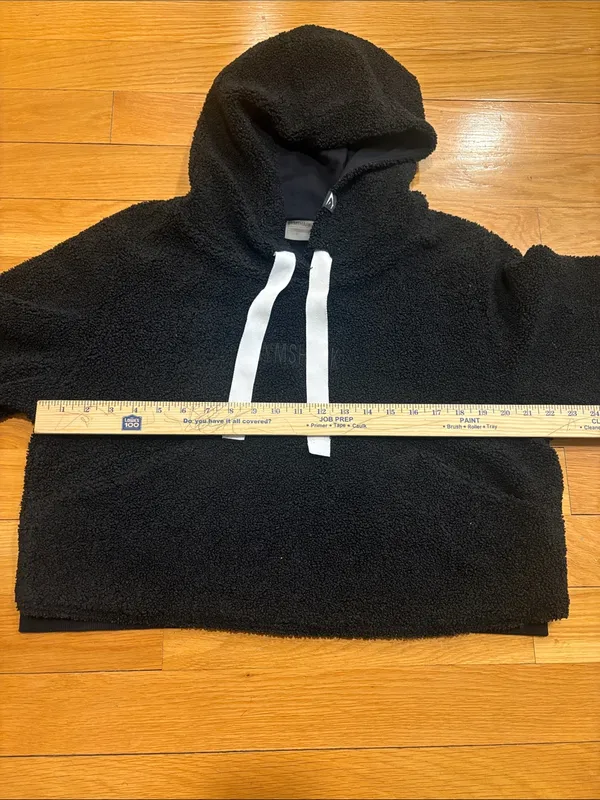 Gymshark Black Sherpa Zip Hoodie with White Tag Detail - Image 4
