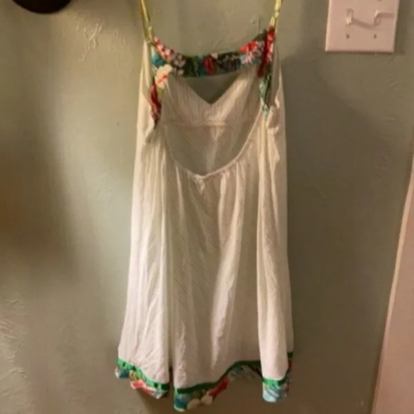 Vintage Free People white and green baby doll dress M - Image 5