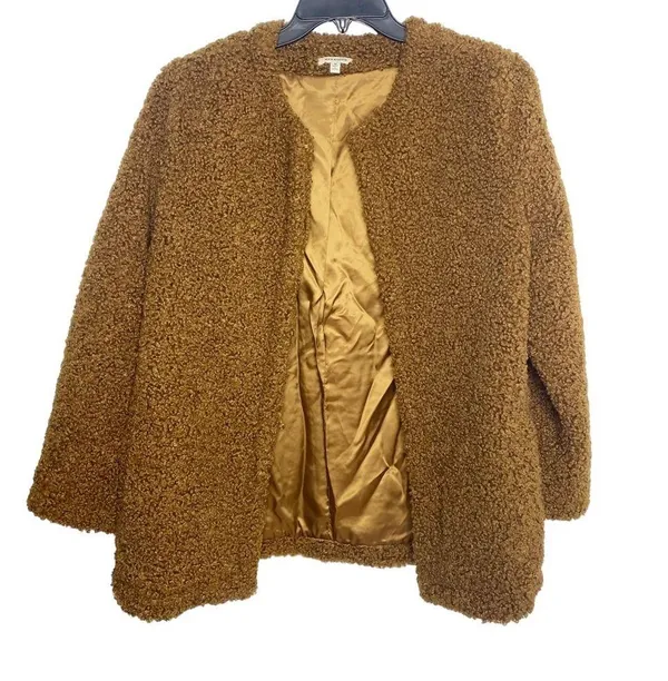 Max Studio Faux Fur Brown-rust Teddy coat size medium - Image 6