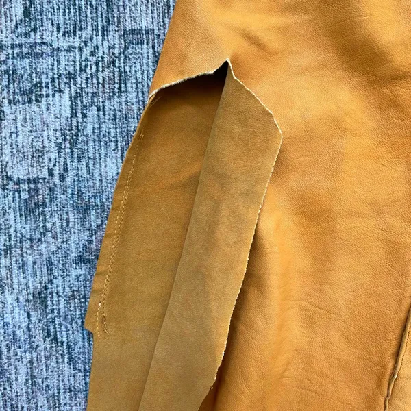 Transit Par Such Leather Jacket for Women Mustard Yellow Unlined Snap Tie Size 4 - Image 7