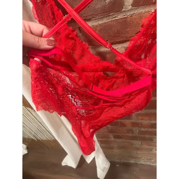 Victorias Secret sexy Lace Teddy Lingerie Red M - Image 6