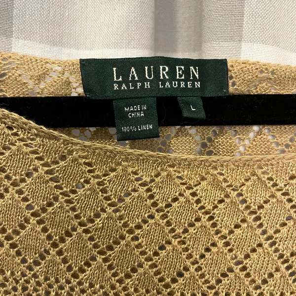 Ralph Lauren Beige Knit Scoop Neck Sweater - Image 3