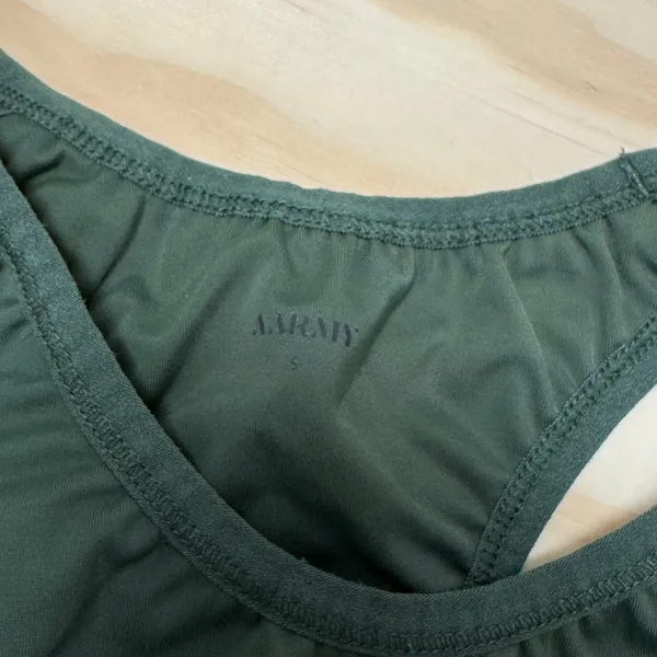 AARMY Racerback Sports Bra Small Logo Activewear‎ Workout Top Olive Green - Image 6
