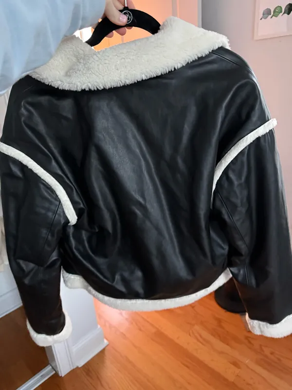 Fuzzy leather jacket  - Image 3
