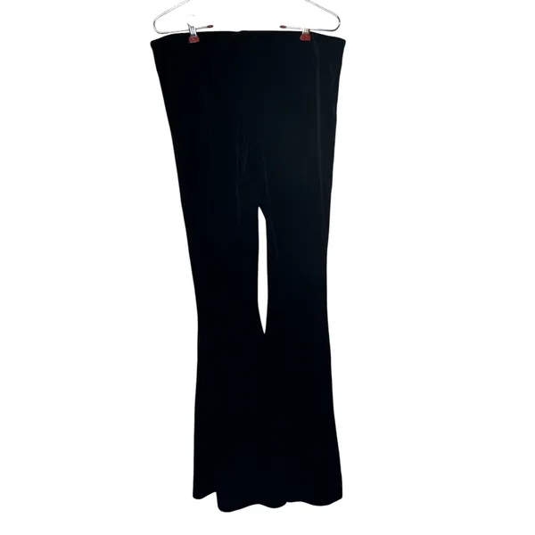 Free People Women's Pants Y2K Velour Flared Leg‎ Retro Glam Pull On Black Medium - Image 6