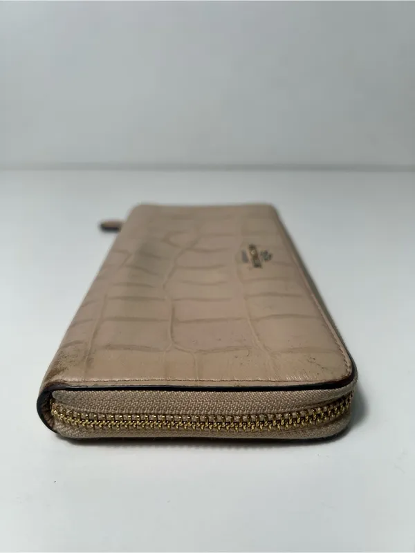 Coach Crocodile Embossed Leather Accordion Zip Around Long Continental Wallet - Image 5