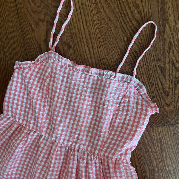 NWT Wild Fable Gingham Spaghetti Strap Mini Tiered Ruffle Dress Size Small - Image 4
