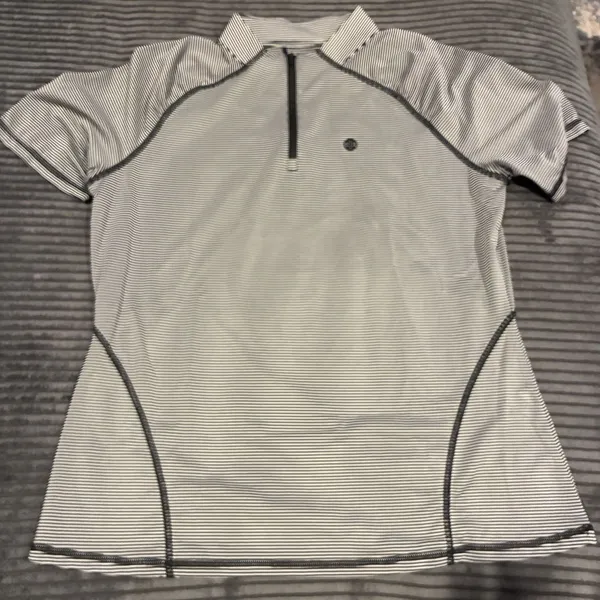G/Fore 1/4 Zip Lightweight Striped Stitched Golf Top Women's SZ Large - Image 2