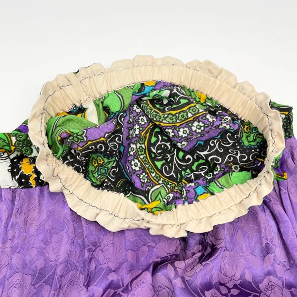 Vintage Handmade‎ Strapless Midi Dress Size M Paisley Floral Purple Boho Indie - Image 8