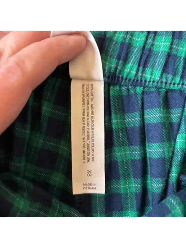 Auden NWT Women's Green Plaid Flannel Pajama Shorts Size XS - Image 6