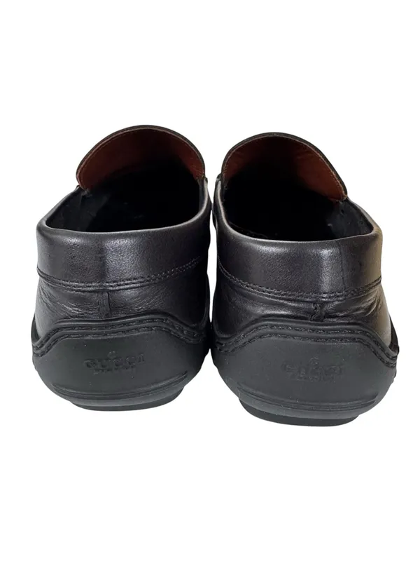 Gucci Horsebit Driving Loafers Black Leather Fits Mens US 8 Womens 9.5 - Image 5