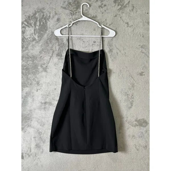 NBD Hollywood & Vine Mini Dress Black Crystal Embellished Straps Backless Party - Image 4