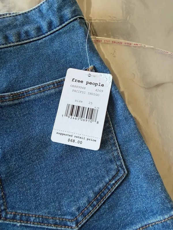 Free People Women's "Reel" Denim Shorts, Size 25, New with Tags. - Image 2