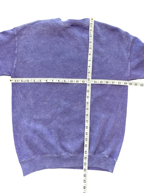 Disney Parks purple acid wash retro Mickey Disneyland crewneck sweatshirt SM - Image 4
