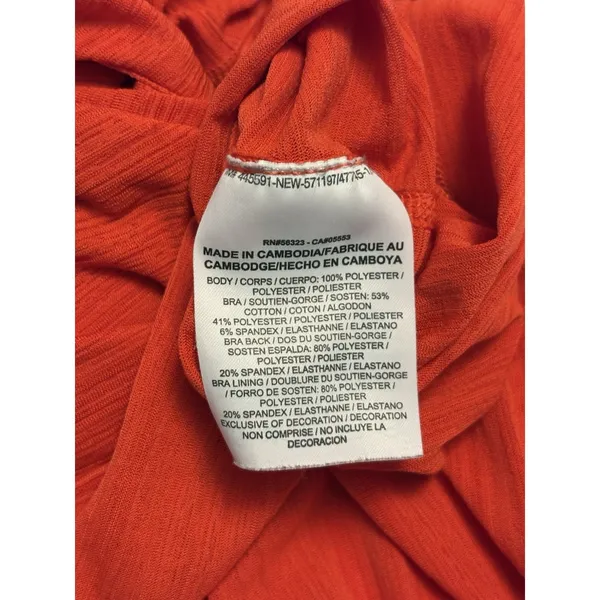 Nike Tank Top Womens Medium Orange/Red Racerback Athletic Workout Activewear - Image 5