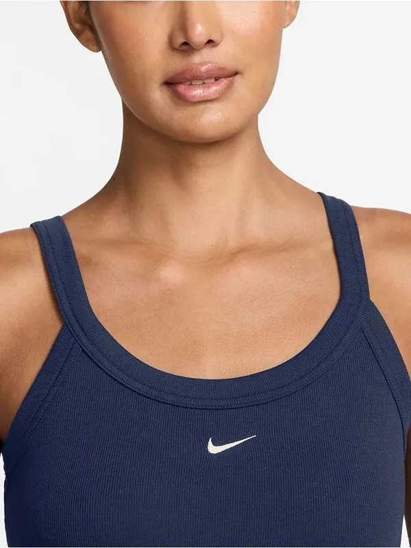 Women’s Nike Sportswear Chill Knit Tight Mini-Rib Tank Dress Midnight Navy Sz M - Image 3