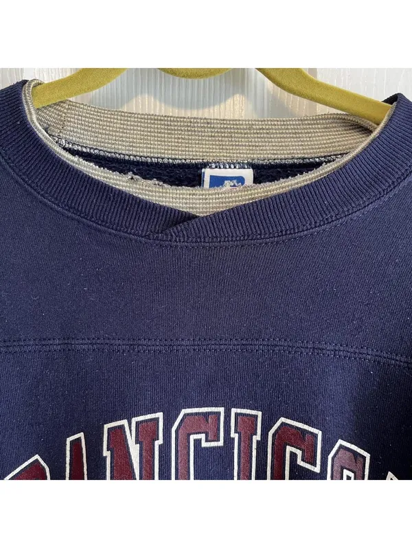 Russell Athletic Navy and grey University of San Francisco crewneck sweatshirt - Image 4