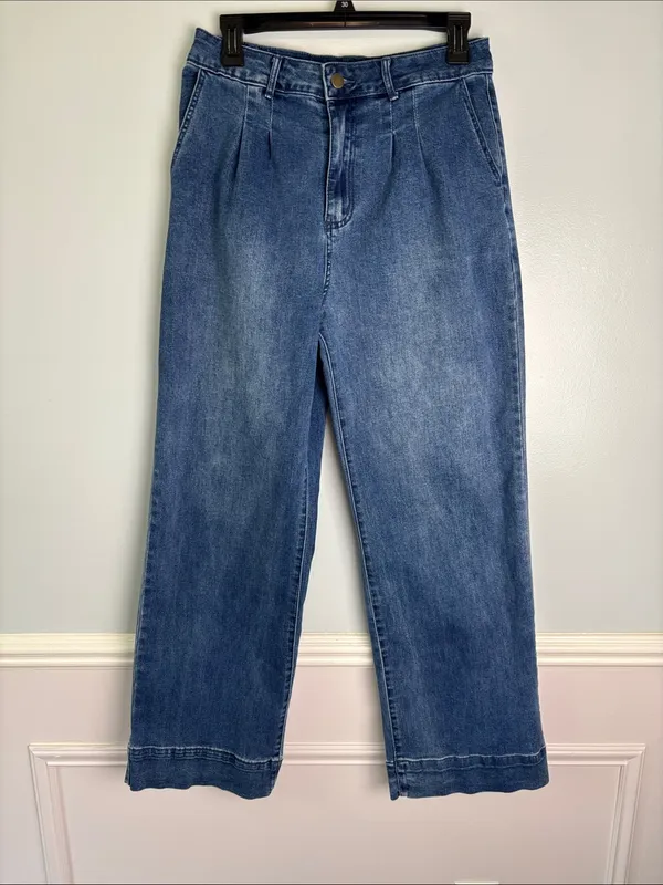 bagatelle Tailored Wide Leg Trouser Jeans Pleated Front Sz 30/10 Business Casual - Image 2