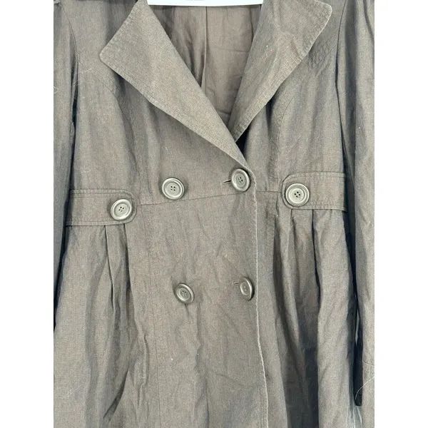 Sundance Double Breasted Overcoat Lightweight Brown‎ Size Medium Trench Catalog - Image 3