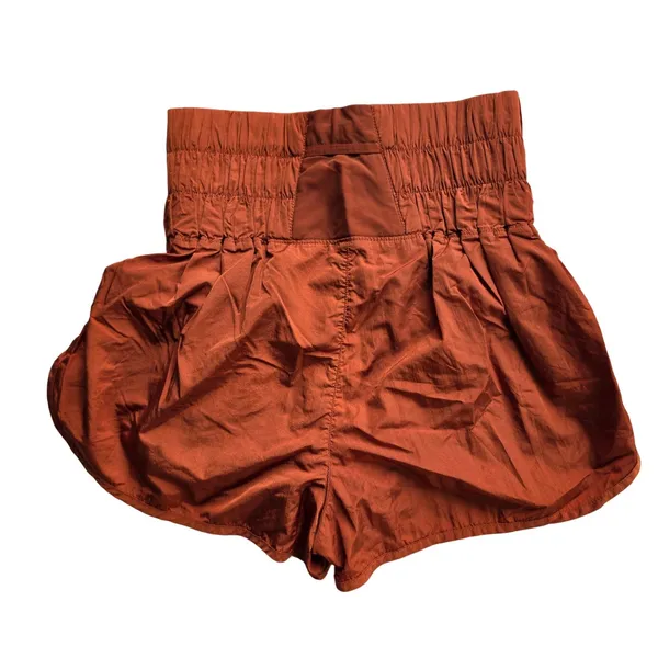 FP Movement The Way Home Shorts Rust‎ Orange High Rise Smocked Waist Womens M - Image 4