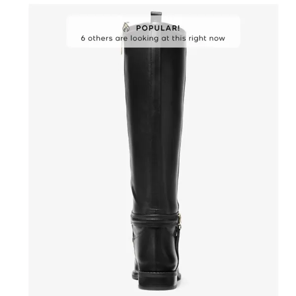 Michael Michael Kors Mindy Flat Leather Black Boots 7.5‎ $375 - Image 3