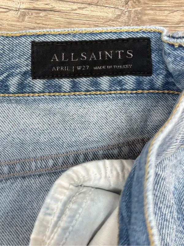 AllSaints April Boys Distressed Ripped Boyfriend Denim Women’s Jean size 27‎ - Image 4
