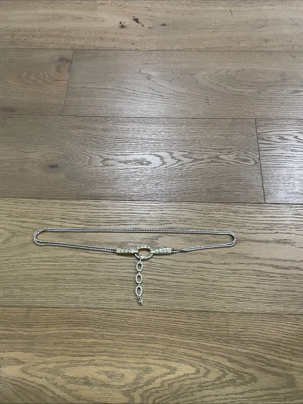 Vintage Brighton Silver-Tone Heart Charm Adjustable Chain Belt - Image 10