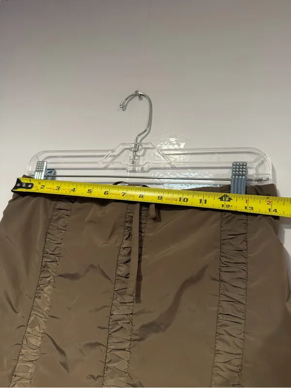 Ruched White Fox Panel Brown Mini‎ Skirt - Image 2