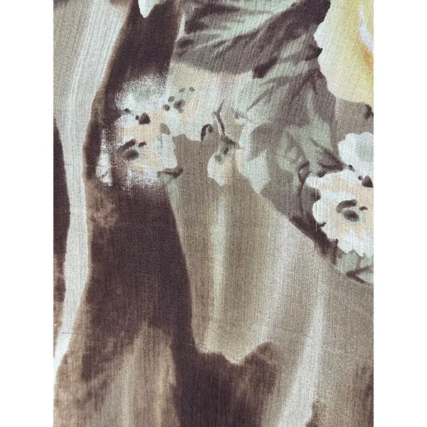 Vintage Edwards Floral 100% Silk Beaded Sheer Top Size L Forest Fairy Whimsigoth - Image 3