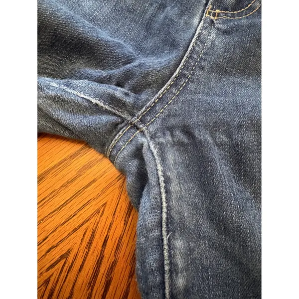 PAIGE Manhattan Bootcut Jeans Womens 29 Blue Raw Hem Frayed Denim - Image 3