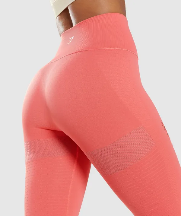 Gymshark NWOT Energy Seamless Leggings - Polka Pink/Coral - S - Image 5
