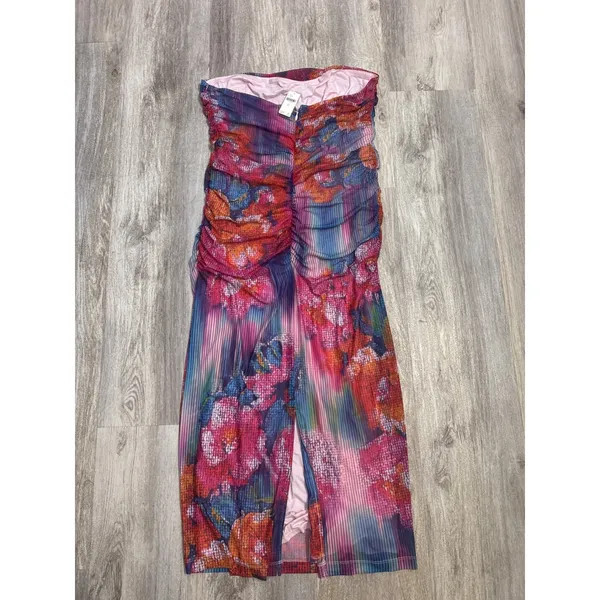 Anthropologie The Soleil Slim Strapless‎ Ruched Mesh Dress Size XL - Image 4
