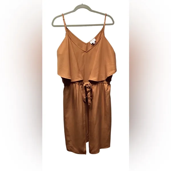 Terea Elise layered spaghetti strap mini dress Rust/terracotta Size XL - Image 4