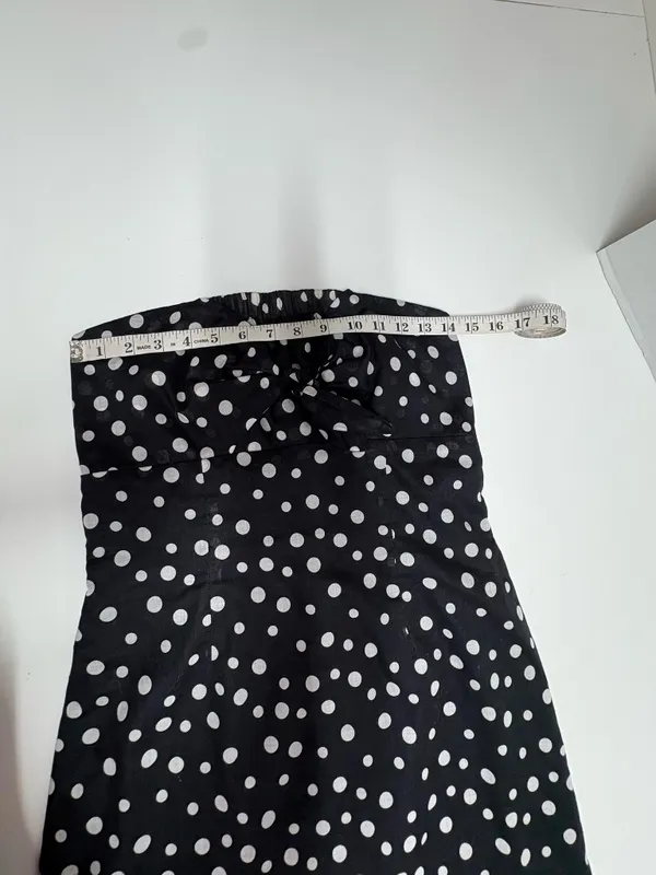 Jill Michelle Black Ad‎ White Polka Dot Strapless Midi Dress - Size 8. - Image 8