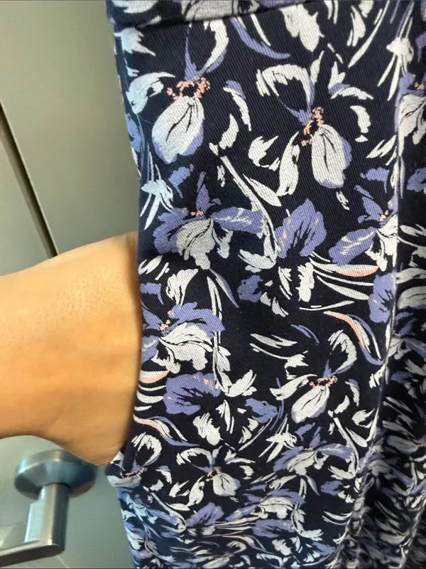 Pact Fit & Flare Midi Dress Floral Blue Cotton XS - Image 6