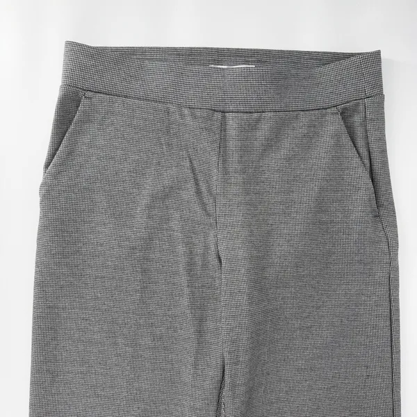 LOFT Gray Houndstooth Ponte Pull-On Straight Leg Dress Pants NEW Size M - Image 4