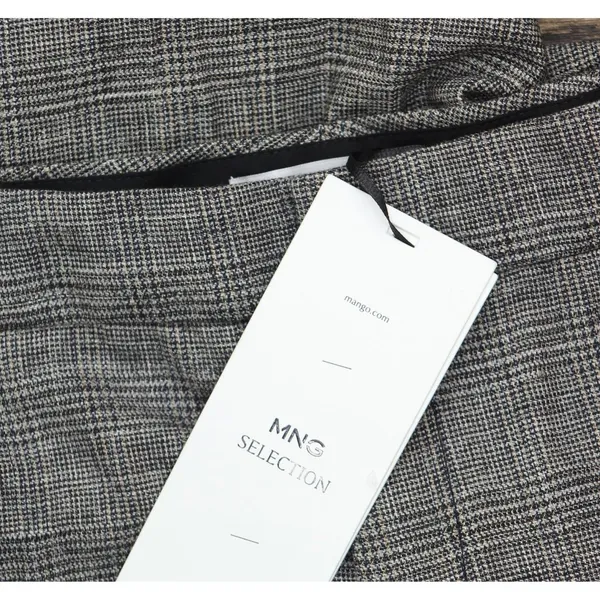 NWT Mango Womens Wool Blend Flared Leg Suit Pants Gray Brown Check EUR 38 (US 5) - Image 5