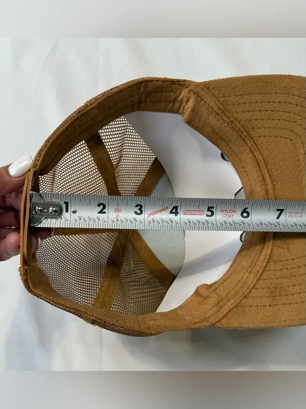 Brown Suede-Look Women’s Baseball Cap with Turquoise Concho Chain - Image 8