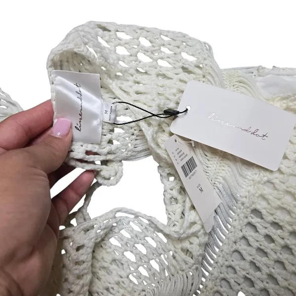 Anthropologie Line & Dot Karolina Crochet White‎ Dress Size: M - Image 5