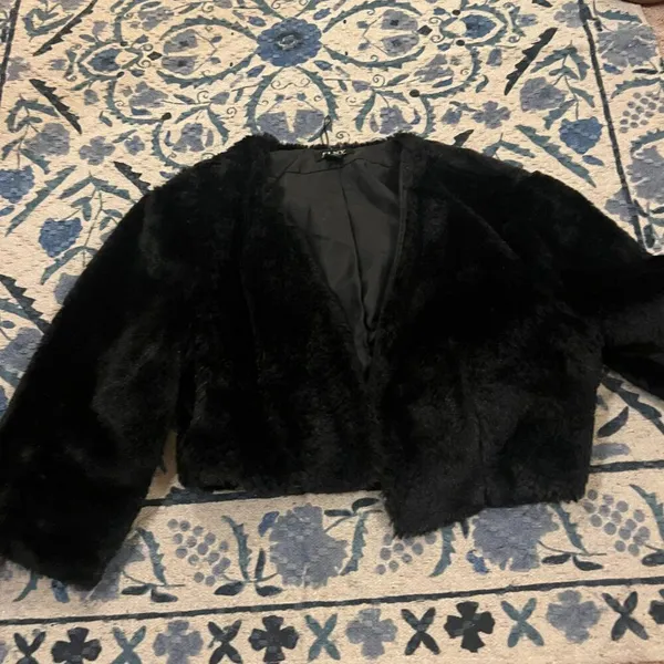 SLNY black fuzzy cardigan‎ L - Image 3