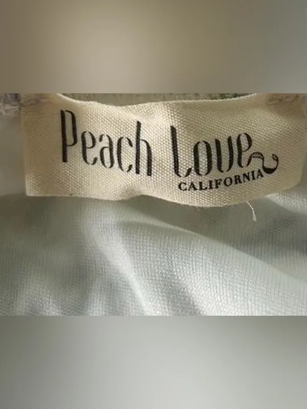 Peach Love California Floral Strapless Chiffon Lined Maxi Dress M - Image 2