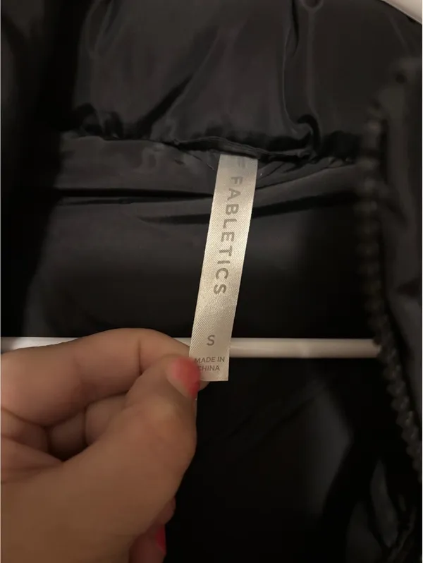 Fabletics Women's Black Puffer Coat with Belt Size S - Image 3