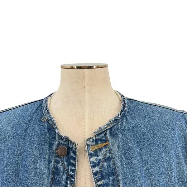 Gap Vintage Denim‎ Vest Sherpa Lined Sleeveless Oversized Size Large - Image 3