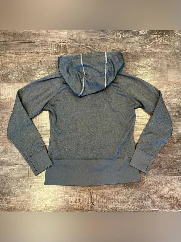Oakley Women's Grey Athletic Full Zip Hoodie Thumbholes XS Activewear Athleisure - Image 3
