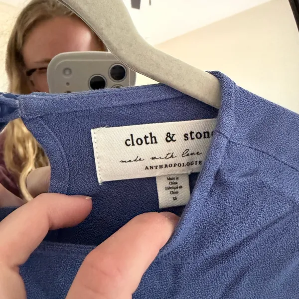 Anthropologie Cloth & Stone Blue Long Sleeve Top - Image 4