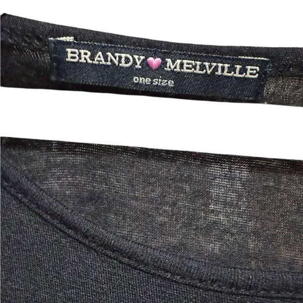 Brandy Melville Black Tank Top with open sides‎ one size - Image 3